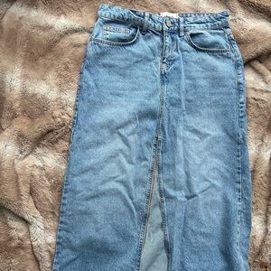 Denim maxi skirt, urban outfitters